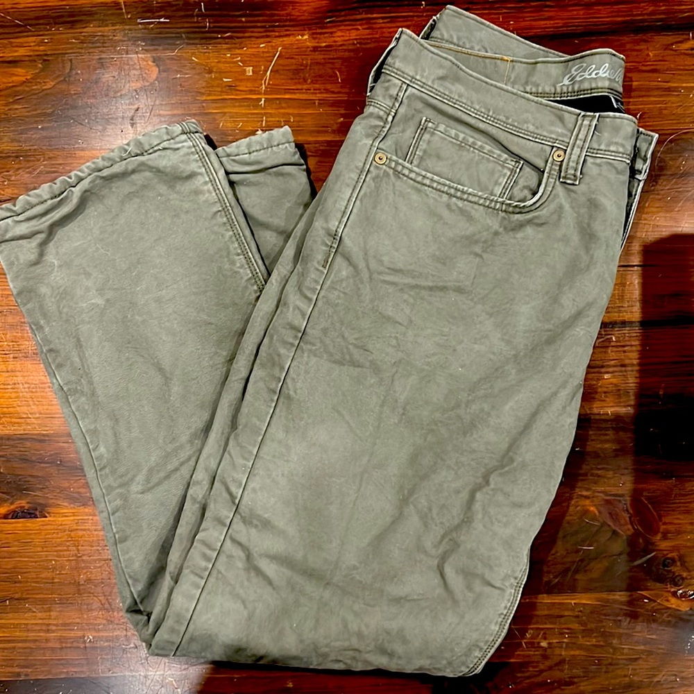 Eddie Bauer fleeced lined canvas pants